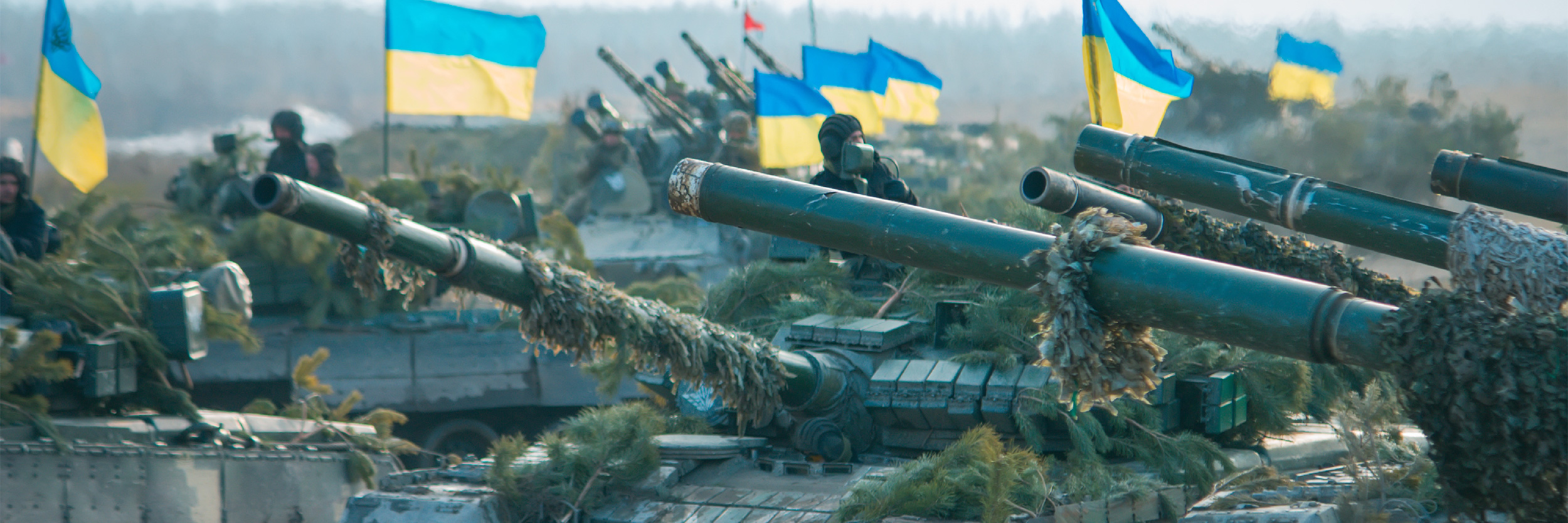Ukrainian armoured vehicles during a military parade in 2018
